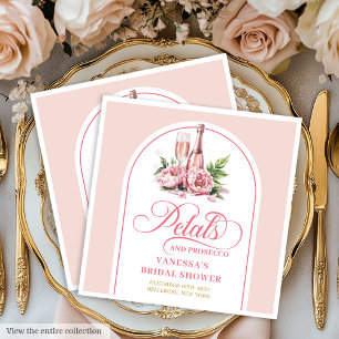 Elegant watercolor napkins pearls and prosecco