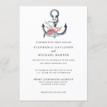 Elegant Watercolor Nautical Anchor Greenery