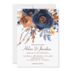 Elegant Watercolor Navy Blue Terracotta Wedding