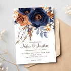 Elegant Watercolor Navy Blue Terracotta Wedding