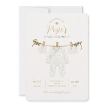 Elegant Watercolor Neutral Baby Shower Invitation