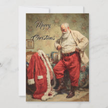 Elegant Watercolor Non Photo Cute Santa Claus 