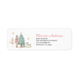 Elegant Watercolor Nutcracker Ballet Pink Christma
