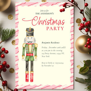 Elegant Watercolor Nutcrackers Christmas Party  Holiday Card