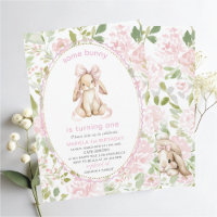 Elegant  Watercolor One 1st Birthday some bunny Gi