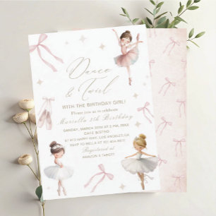 Elegant Watercolor One 5th Birthday tutu cute Gir Invitation