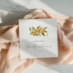 Elegant Watercolor Oranges Baby Shower Napkin
