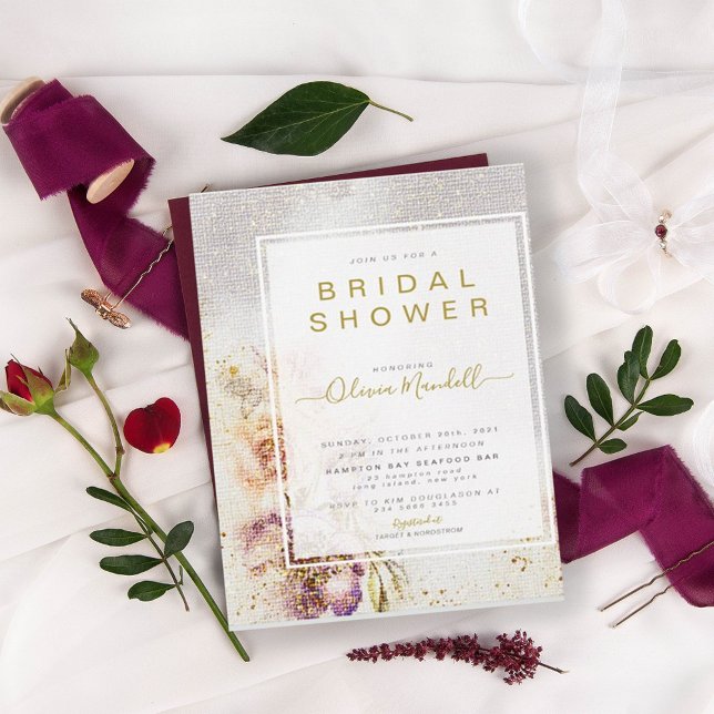 Elegant Watercolor Painted Floral Bridal Shower Invitation (Creator Uploaded)