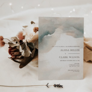 Elegant Watercolor Painterly Abstract Wedding Invitation