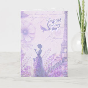 Elegant Watercolor Parisian Lady Birthday Card