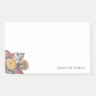 Elegant Watercolor Pastel Colours Roses Template Post-it Notes
