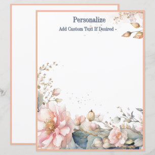 Elegant Watercolor Pastel Floral Personalised 