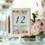 Elegant Watercolor Pastel Floral Table Number<br><div class="desc">Watercolor pastel floral wedding table cards. The floral watercolor design has a wash effect creating a soft feel. For further customisation, please click the "Customise" button and use our design tool to modify this template. The text styles and colours are changeable. If you prefer a different paper or paper cut...</div>
