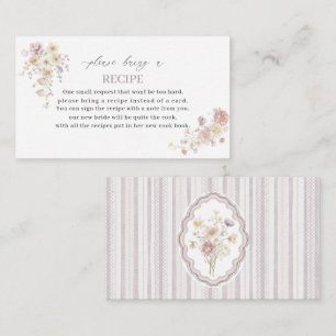 Elegant Watercolor pastel wildflowers Bridal Showe Enclosure Card