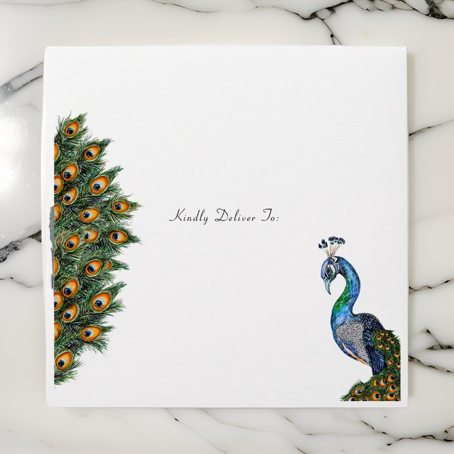 Elegant Watercolor Peacock Envelope (Creator Uploaded)