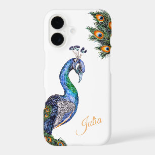 Elegant Watercolor Peacock Personalised