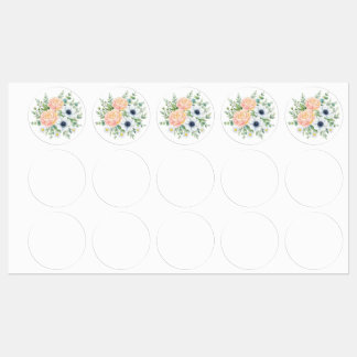 Elegant watercolor peony and white anemone floral