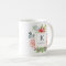 Elegant Watercolor Peony Flowers with Monogram Mug