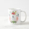 Elegant Watercolor Peony Flowers with Monogram Mug