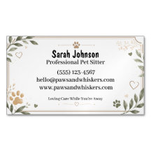 Elegant Watercolor Personalised Pet Sitter