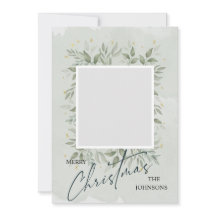 Elegant Watercolor Personalised Photo Christmas