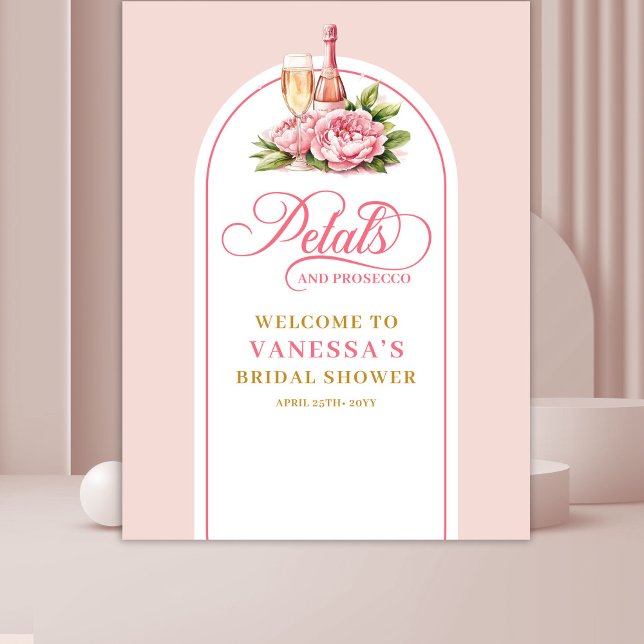 Elegant watercolor petals and prosecco photo wall tapestry (Elegant watercolor petals and prosecco photo wall)