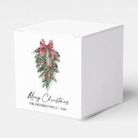 Elegant Watercolor Pines Calligraphy Ink Christmas