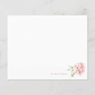 Elegant Watercolor Pink Floral Custom Stationery