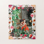 Elegant Watercolor Pink Floral Greenery Photo Jigsaw Puzzle<br><div class="desc">Elegant Pink and Red Watercolor Floral Greenery Personalised Photo Puzzle</div>
