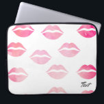 elegant watercolor pink lips pattern laptop sleeve<br><div class="desc">Stylish and trendy lips pattern.</div>