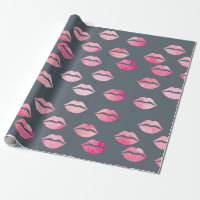 elegant watercolor pink lips pattern