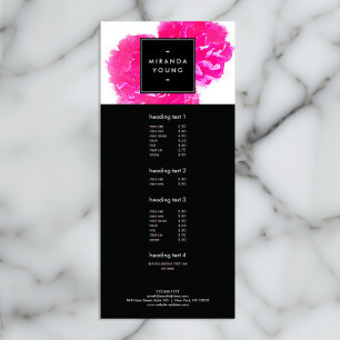 Elegant Watercolor Pink Peonies Rack Card