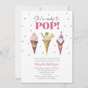 Elegant Watercolor Popsicle  Baby Shower Invitation