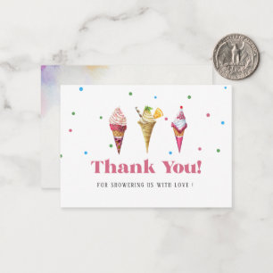 Elegant Watercolor Popsicle Thank You  Baby shower Card