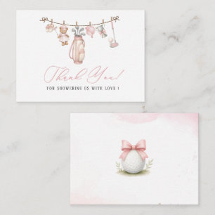 Elegant Watercolor Preppy golf girl Baby shower Card