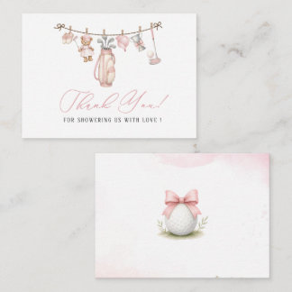 Elegant Watercolor Preppy golf girl Baby shower Card