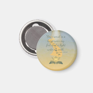 Elegant Watercolor Psalm 119:105 Magnet