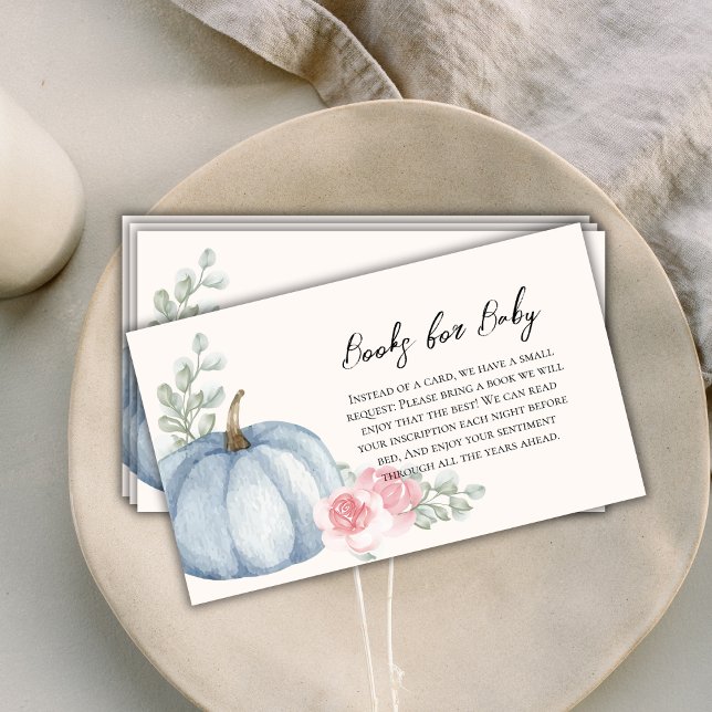 Elegant Watercolor Pumpkin Books for Baby Enclosure Card (Elegant Watercolor Pumpkin Books for Baby Enclosure Card)