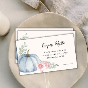 Elegant Watercolor Pumpkin Diaper Raffle Ticket Enclosure Card