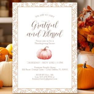 Elegant Watercolor Pumpkin Thanksgiving Invite