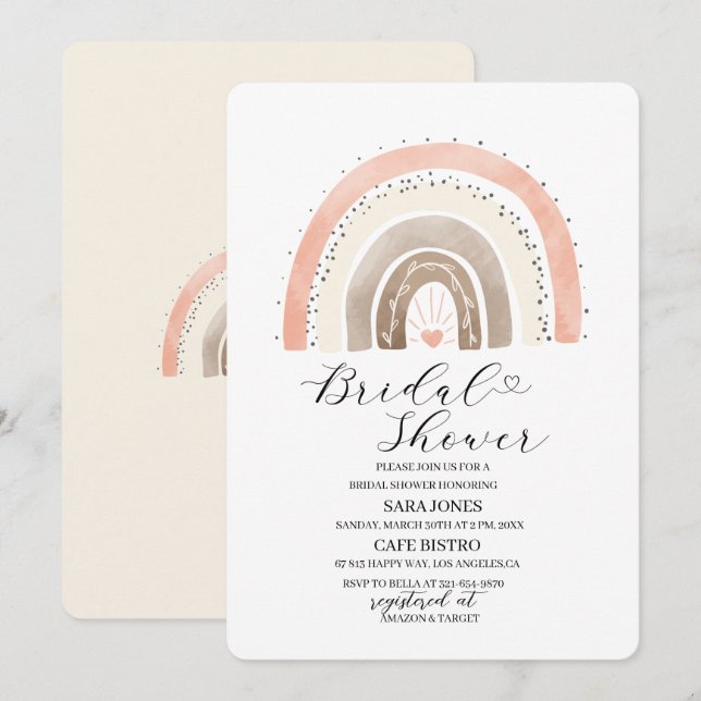Elegant  watercolor  rainbow  Baby Shower Invitation (Front/Back)