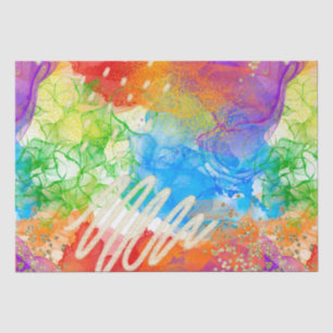 Elegant Watercolor Rainbow Pride Alcohol Ink Tissue Paper