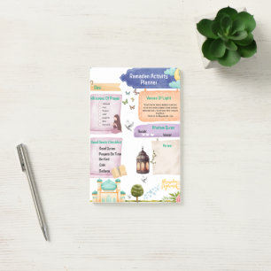 Elegant Watercolor Ramadan Activity Planner Post-it Notes
