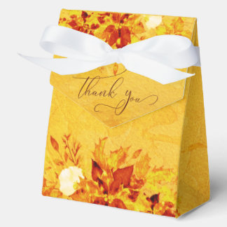 Elegant Watercolor Red and Gold Poinsettia Wedding Favour Box