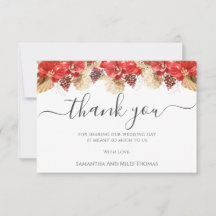 Elegant Watercolor Red Blush Floral Wedding 
