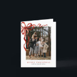 Elegant Watercolor Red Bow Christmas 3 Photo Holiday Card<br><div class="desc">Elegant Watercolor Red Bow Christmas 3 Photo Holiday Card features a beautiful watercolor red bows around your three photos.</div>