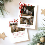 Elegant Watercolor Red Bow Christmas Four Photo Holiday Card<br><div class="desc">Elegant Watercolor Red Bow Christmas Four Photo Holiday Card features a beautiful watercolor red bow around your two photos.</div>