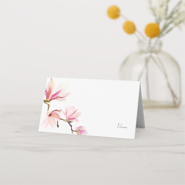 Elegant Watercolor Romantic bridal shower Place Card (Front)
