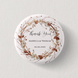 Elegant watercolor rose gold Daisy Floral Botanica 3 Cm Round Badge