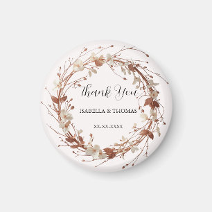 Elegant watercolor rose gold Daisy Floral Botanica Magnet